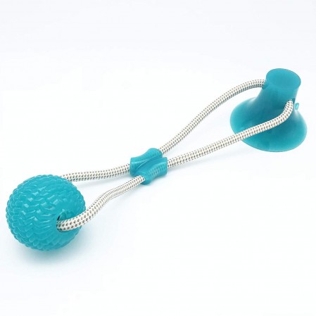 Suction Cup Dog Toy, Self-Playing Tug of War Dog Toy with Chew Rubber Ball