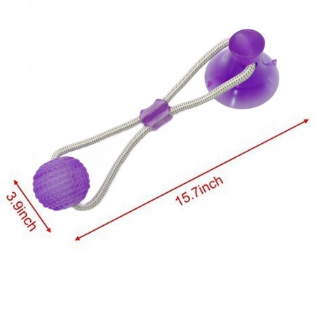 Suction Cup Dog Toy, Self-Playing Tug of War Dog Toy with Chew Rubber Ball