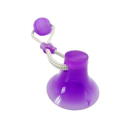 Suction Cup Dog Toy, Self-Playing Tug of War Dog Toy with Chew Rubber Ball