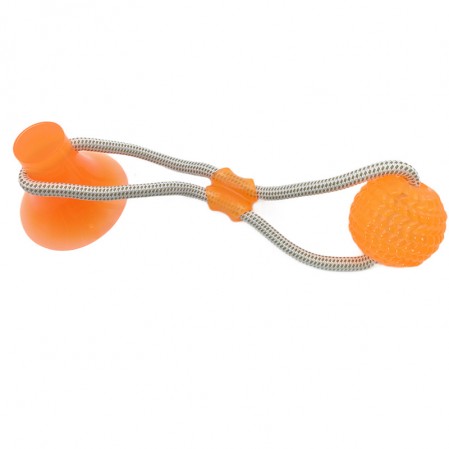 Suction Cup Dog Toy, Self-Playing Tug of War Dog Toy with Chew Rubber Ball