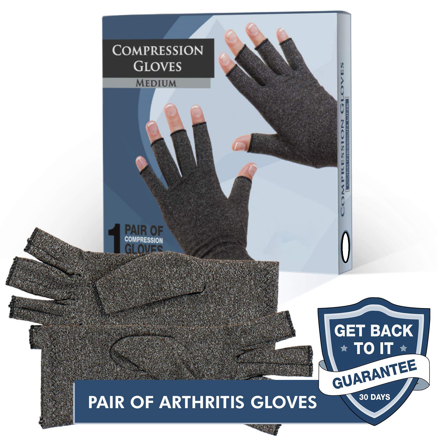 Good Quality sports safety – Arthritis Gloves with Grips – Men & Women Textured Fingerless Compression – Rise Group
