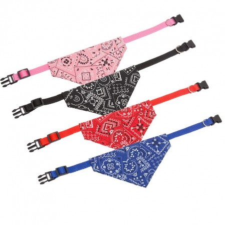 5 Pack Dog Bandana with Adjustable Buckle, Handmade Dog Collar