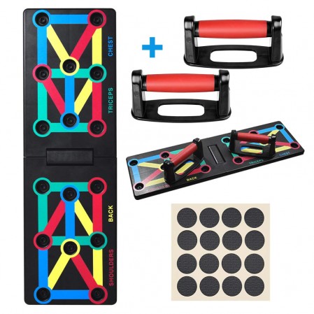 Push Up Board System, 12-in-1 Body Building Exercise Tools Color-Coded Push Up Board System