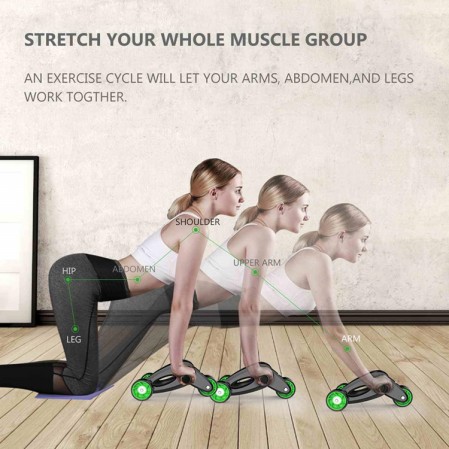 OEM custom AB Wheel Roller Kit,Exercise Roller with Resistance Band and Knee Pad for Abdominal Core Workout
