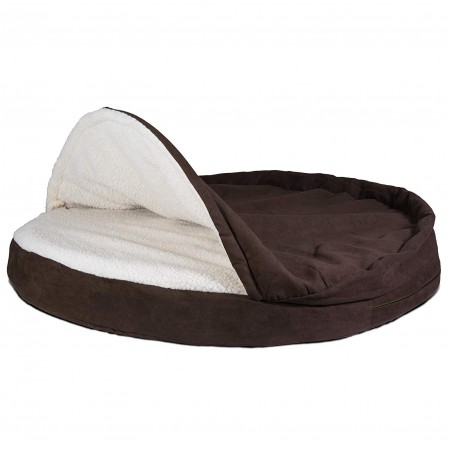 Pet Dog Bed Orthopedic Round Cuddle Nest Snuggery Burrow Blanket Pet Bed Removable Cover for Dogs & Cats