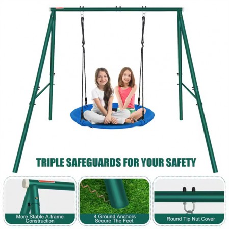Metal Round Mat Swing Adjustable Safe 360 Rotate garden swing