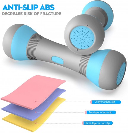 Adjustable Dumbbell 2.2-4.4 lbs and 4-22 lbs Weight Options, Non-Slip Neoprene Hand
