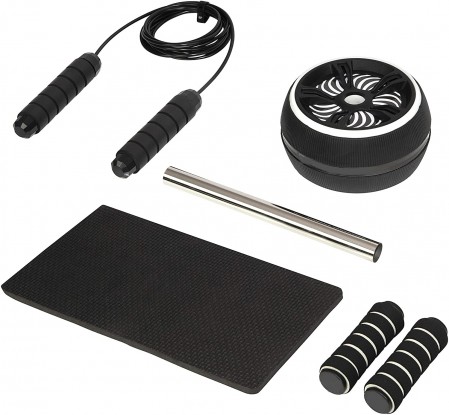 Ab Wheel Roller with Knee Mat and Jump Rope