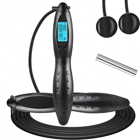 Digital Weight Calories Time Setting Jump Rope with Counter for Indoor and Outdoor Exercise Workout