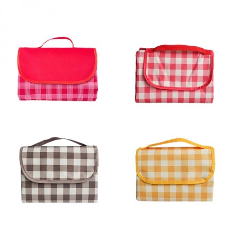 Foldable Classic Gingham Sandproof Waterproof 2M Picnic Blanket For Outdoor Beach Camping
