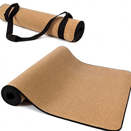 Eco Friendly Laser Logo Custom Color Print Natural Rubber Cork Yoga Mat