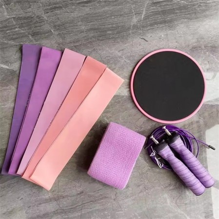Custom logo fabric booty band with jump rope and slider