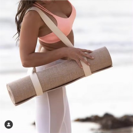 Custom Logo Eco Friendly Inflatable Jute Yoga Mat roll bulk