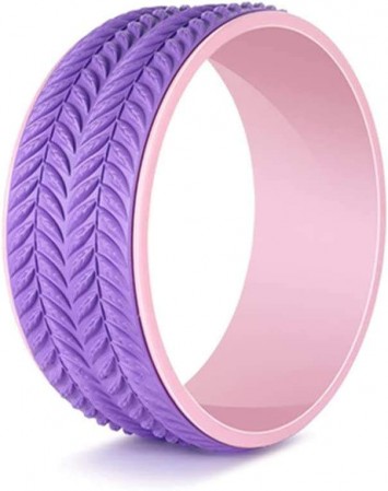 3D Leaf Design Anti-Slip Yoga Roller Pilates Rim Double Color Yoga Wheel