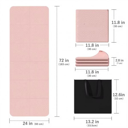 Eco Friendly TPE Folding Fitness Exercise Washable Mat for Travel