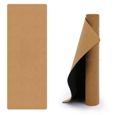 Eco Friendly Laser Logo Custom Color Print Natural Rubber Cork Yoga Mat