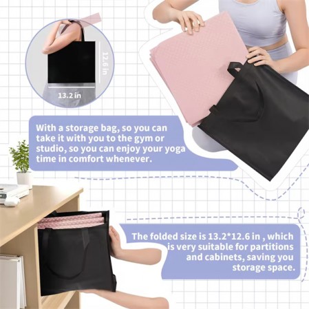 Eco Friendly TPE Folding Fitness Exercise Washable Mat for Travel