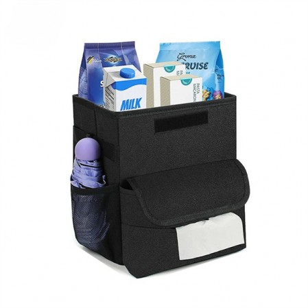Headrest Hanging Vehicle Waste Basket Car Garbage Bag Can with Lid