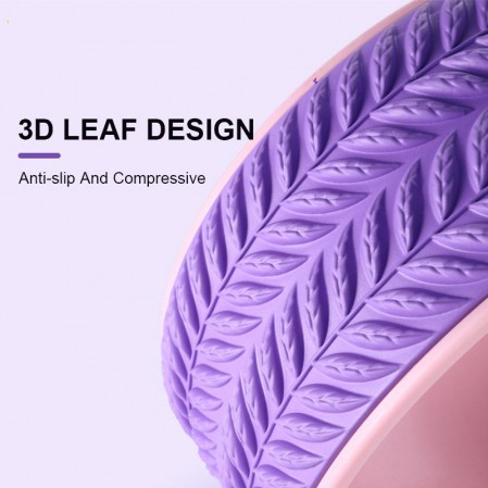 3D Leaf Design Anti-Slip Yoga Roller Pilates Rim Double Color Yoga Wheel