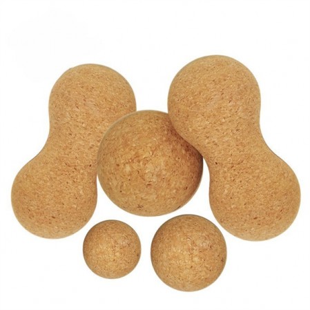 Sustainable Fitness 3*6*9 Inch Natural Cork Yoga Block With Massage Ball