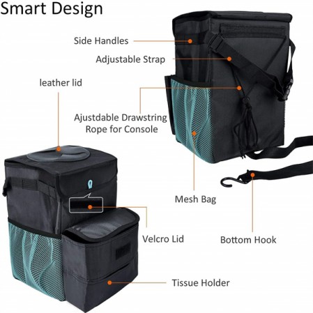 Car Storage Basket Interior Rubbish Container For Waste Organizer