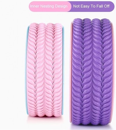3D Leaf Design Anti-Slip Yoga Roller Pilates Rim Double Color Yoga Wheel
