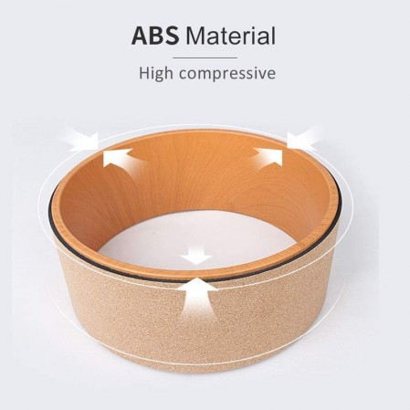 Manufacturor Custom ECO Friendly Cork Yoga Wheel of Wooden Fitness Equipment