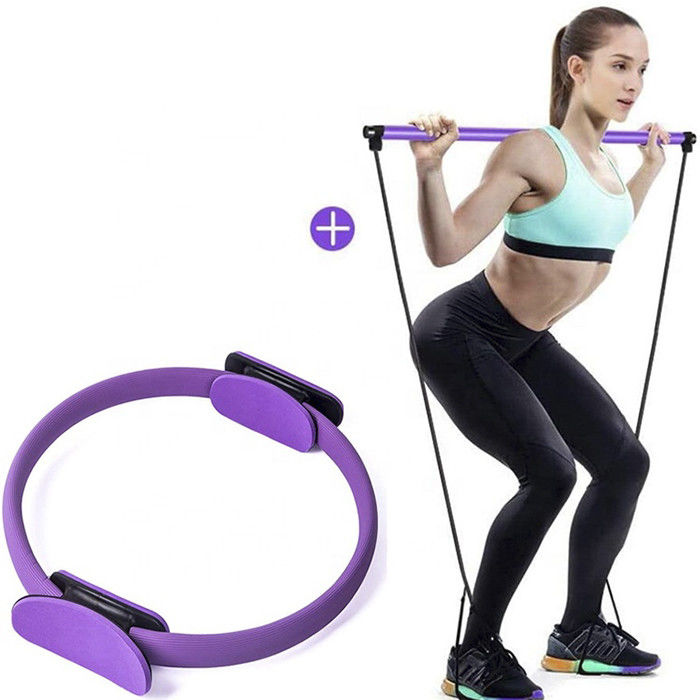2019 China New Design Cork Yoga Block -
 94cm Purple Pink Pilates Yoga Ring With Hip Muscle Trainer Pilates Bar Set – Rise Group