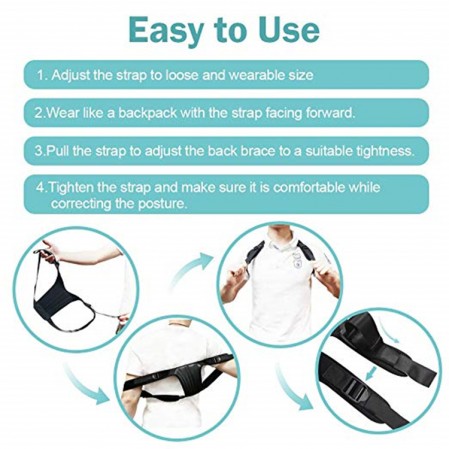 Back Support Belt with Adjustable Back Straightener  Lumbar Support Posture Corrector  for Upper Back Pain Relief