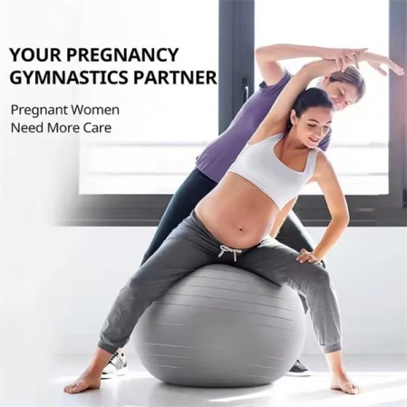 Custom logo print anti burst non toxic stability PVC 55cm yoga ball