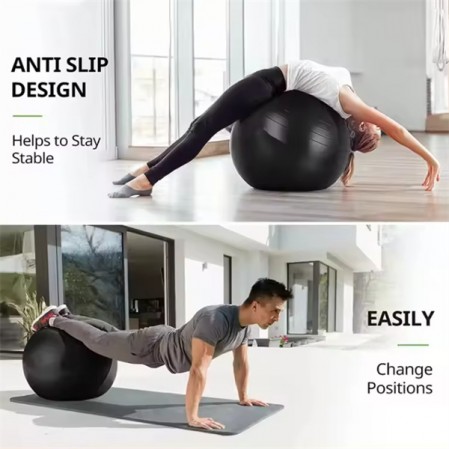 Custom logo print anti burst non toxic stability PVC 55cm yoga ball