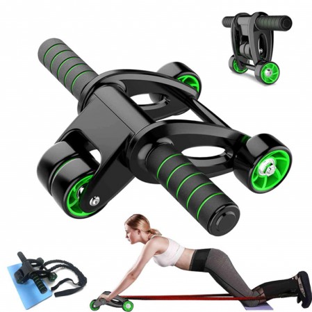 OEM custom AB Wheel Roller Kit,Exercise Roller with Resistance Band and Knee Pad for Abdominal Core Workout