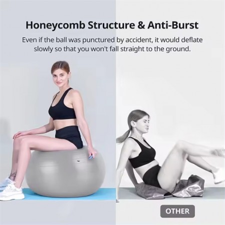 Custom logo print anti burst non toxic stability PVC 55cm yoga ball