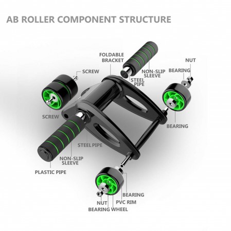 OEM custom AB Wheel Roller Kit,Exercise Roller with Resistance Band and Knee Pad for Abdominal Core Workout